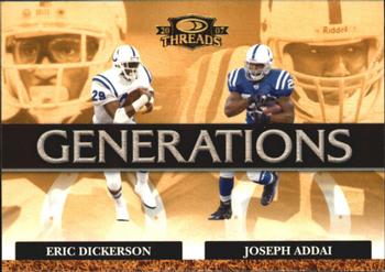 2007 Donruss Threads - Generations Gold #G-9 Eric Dickerson / Joseph Addai Front