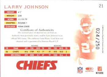 2007 Donruss Threads - Jerseys #21 Larry Johnson Back