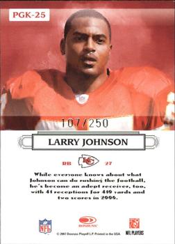 2007 Donruss Threads - Pro Gridiron Kings Silver Holofoil #PGK-25 Larry Johnson Back