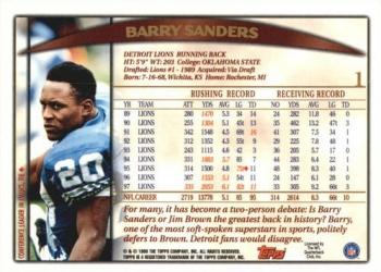 1998 Topps #1 Barry Sanders Back
