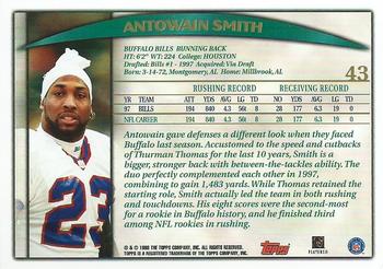 1998 Topps #43 Antowain Smith Back