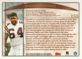 1998 Topps #155 Randall McDaniel Back