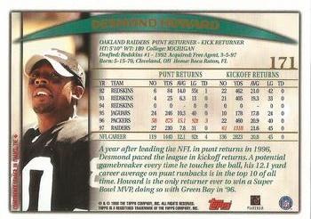 1998 Topps #171 Desmond Howard Back