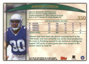 1998 Topps #350 Ahman Green Back