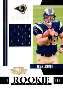 2007 Donruss Threads - Rookie Collection Materials #RCM-11 Brian Leonard Front
