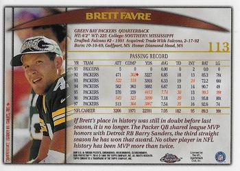 1998 Topps Chrome #113 Brett Favre Back