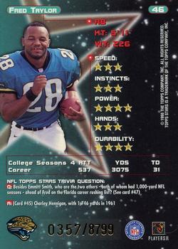 1998 Topps Stars #46 Fred Taylor Back