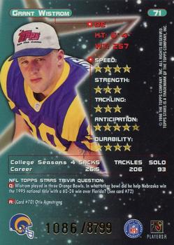 1998 Topps Stars #71 Grant Wistrom Back