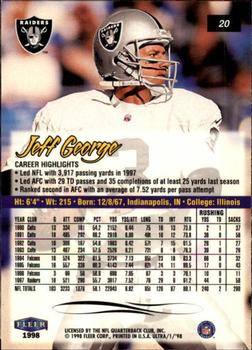 1998 Ultra #20 Jeff George Back