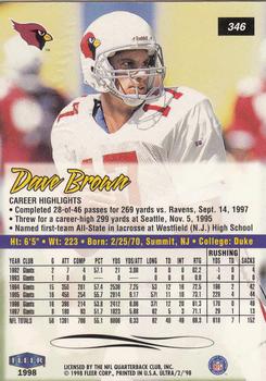 1998 Ultra #346 Dave Brown Back