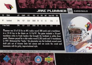 1998 Upper Deck #49 Jake Plummer Back