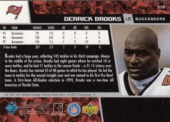 1998 Upper Deck #238 Derrick Brooks Back