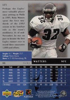 1998 Upper Deck Black Diamond #123 Ricky Watters Back