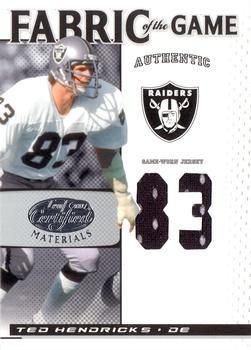 2007 Leaf Certified Materials - Fabric of the Game Jersey Number #FOG-144 Ted Hendricks Front