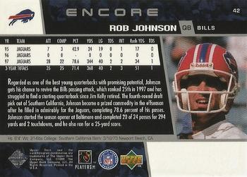 1998 Upper Deck Encore #42 Rob Johnson Back