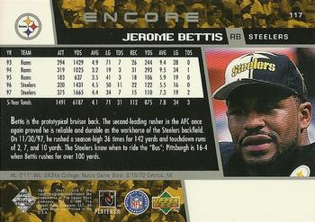 1998 Upper Deck Encore #117 Jerome Bettis Back