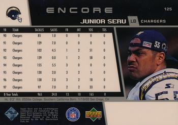 1998 Upper Deck Encore #125 Junior Seau Back