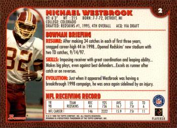 1999 Bowman #2 Michael Westbrook Back
