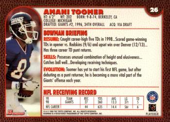 1999 Bowman #26 Amani Toomer Back