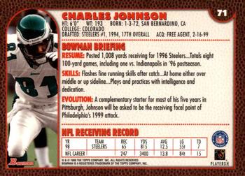 1999 Bowman #71 Charles Johnson Back