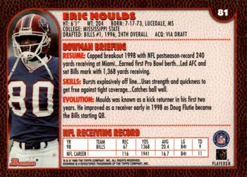1999 Bowman #81 Eric Moulds Back