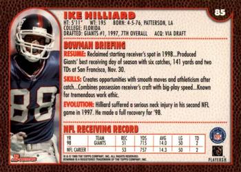 1999 Bowman #85 Ike Hilliard Back