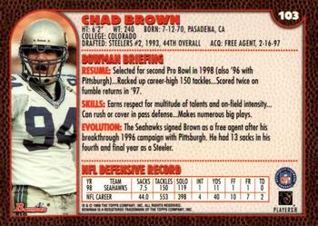 1999 Bowman #103 Chad Brown Back