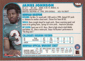 1999 Bowman #164 James Johnson Back