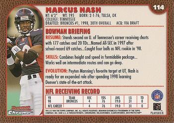 1999 Bowman Chrome #114 Marcus Nash Back