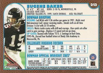 1999 Bowman Chrome #213 Eugene Baker Back