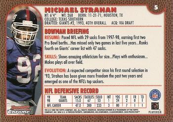 1999 Bowman Chrome #5 Michael Strahan Back