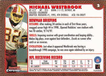 1999 Bowman Chrome #2 Michael Westbrook Back