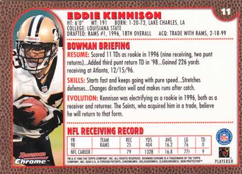 1999 Bowman Chrome #11 Eddie Kennison Back