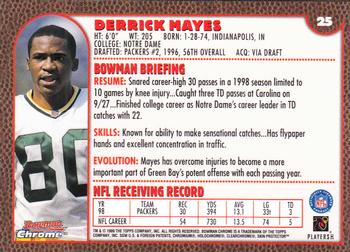 1999 Bowman Chrome #25 Derrick Mayes Back