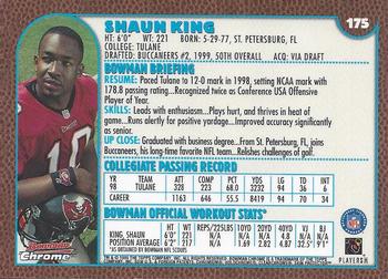 1999 Bowman Chrome #175 Shaun King Back
