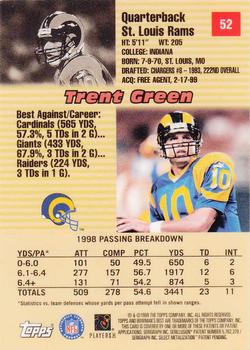 1999 Bowman's Best #52 Trent Green Back