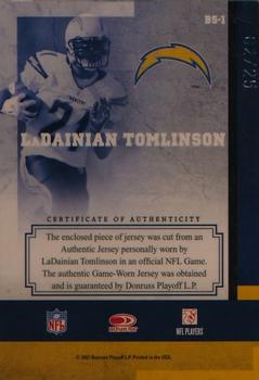 2007 Leaf Limited - Banner Season Materials Prime #BS-1 LaDainian Tomlinson Back