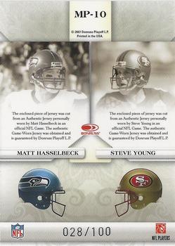 2007 Leaf Limited - Matching Positions Jerseys #MP-10 Matt Hasselbeck / Steve Young Back