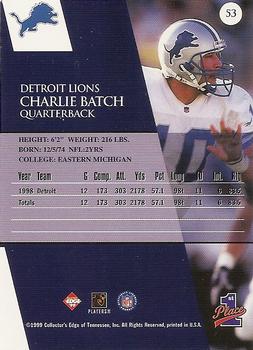 1999 Collector's Edge First Place #53 Charlie Batch Back