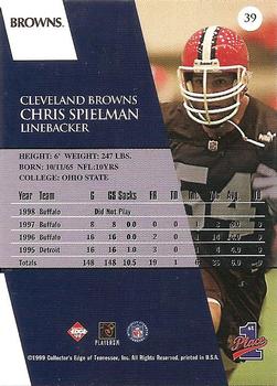 1999 Collector's Edge First Place #39 Chris Spielman Back