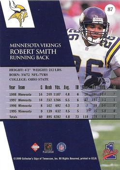 1999 Collector's Edge First Place #87 Robert Smith Back