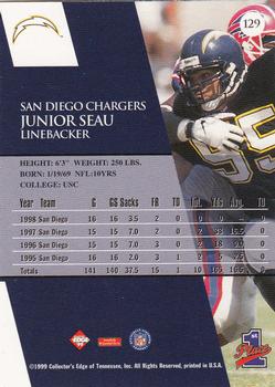 1999 Collector's Edge First Place #129 Junior Seau Back