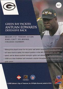 1999 Collector's Edge First Place #167 Antuan Edwards Back
