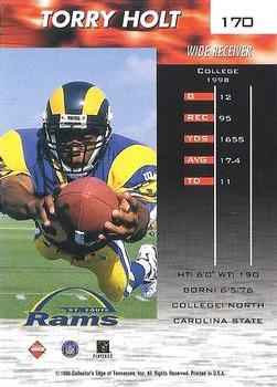 1999 Collector's Edge Fury #170 Torry Holt Back