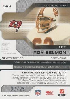 2007 Leaf Limited - Threads Prime #161 Lee Roy Selmon Back
