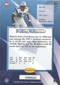 1999 Collector's Edge Masters #30 Muhsin Muhammad Back