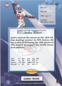 1999 Collector's Edge Masters #98 Andre Rison Back