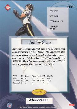 1999 Collector's Edge Masters #166 Junior Seau Back