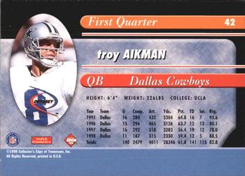 1999 Collector's Edge Odyssey #42 Troy Aikman Back