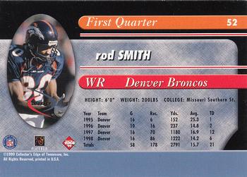 1999 Collector's Edge Odyssey #52 Rod Smith Back